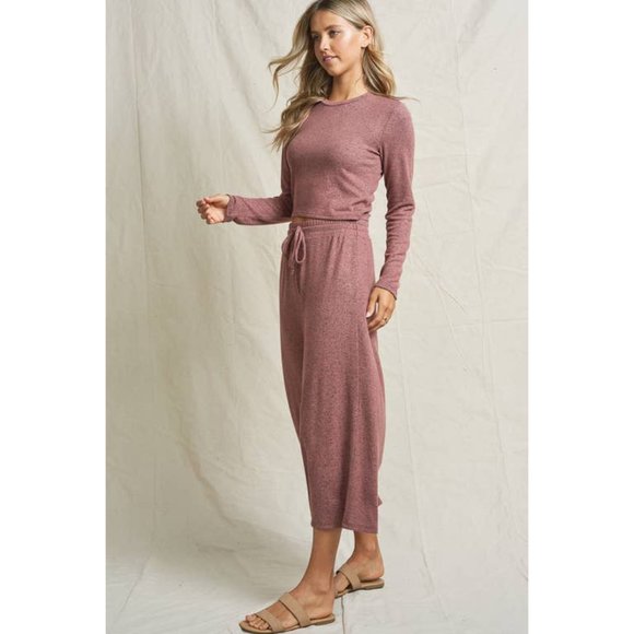 Ultra-Soft Two Piece Lounge Set by Maronie  Mauve NWOT - Picture 3 of 6